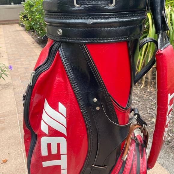 Zett Golf Staff Bag classic style with 6 club dividers and shoulder strap . - Picture 5 of 9